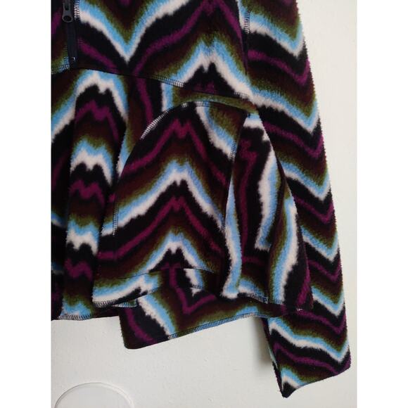 Urban Outfitters Purple Blue Chevron Striped Fleece Popover Babydoll Sweater S - Picture 6 of 9